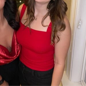 Red reformation tank top